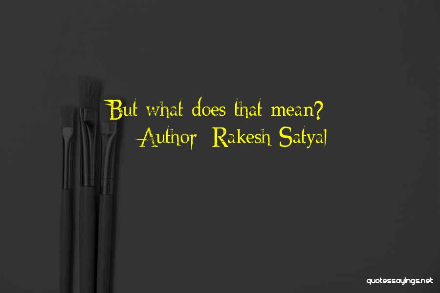 Rakesh Satyal Quotes: But What Does That Mean?
