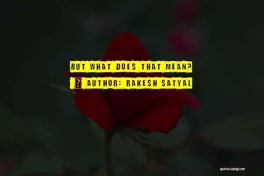 Rakesh Satyal Quotes: But What Does That Mean?