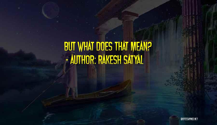Rakesh Satyal Quotes: But What Does That Mean?