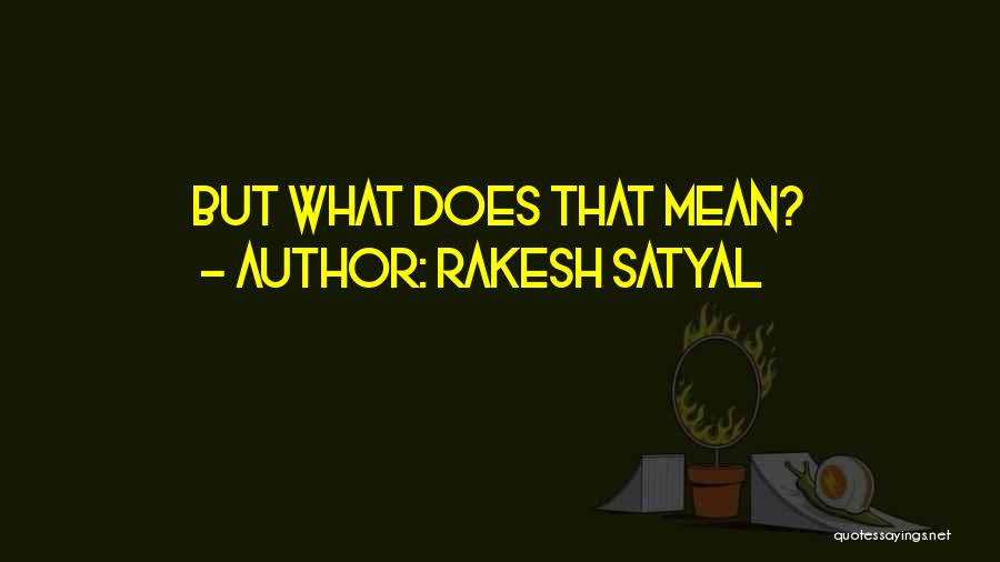 Rakesh Satyal Quotes: But What Does That Mean?