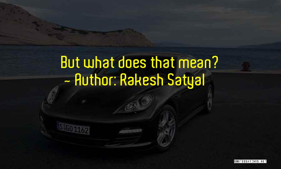 Rakesh Satyal Quotes: But What Does That Mean?