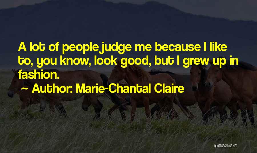 Marie-Chantal Claire Quotes: A Lot Of People Judge Me Because I Like To, You Know, Look Good, But I Grew Up In Fashion.