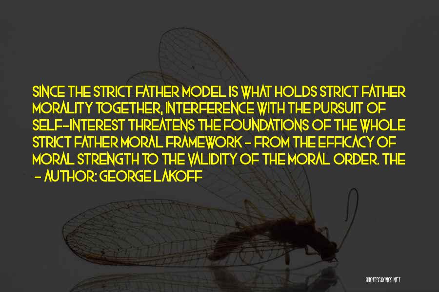 George Lakoff Quotes: Since The Strict Father Model Is What Holds Strict Father Morality Together, Interference With The Pursuit Of Self-interest Threatens The