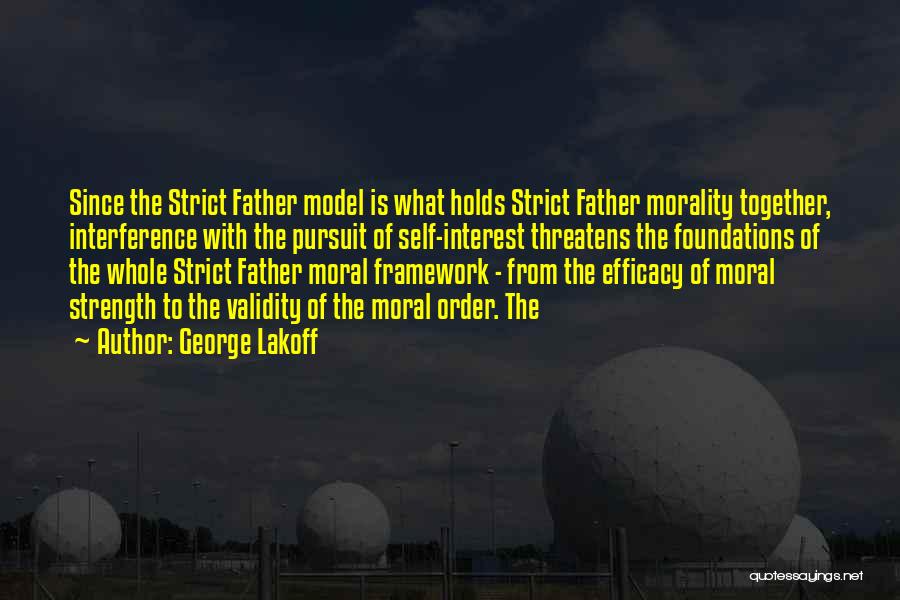 George Lakoff Quotes: Since The Strict Father Model Is What Holds Strict Father Morality Together, Interference With The Pursuit Of Self-interest Threatens The