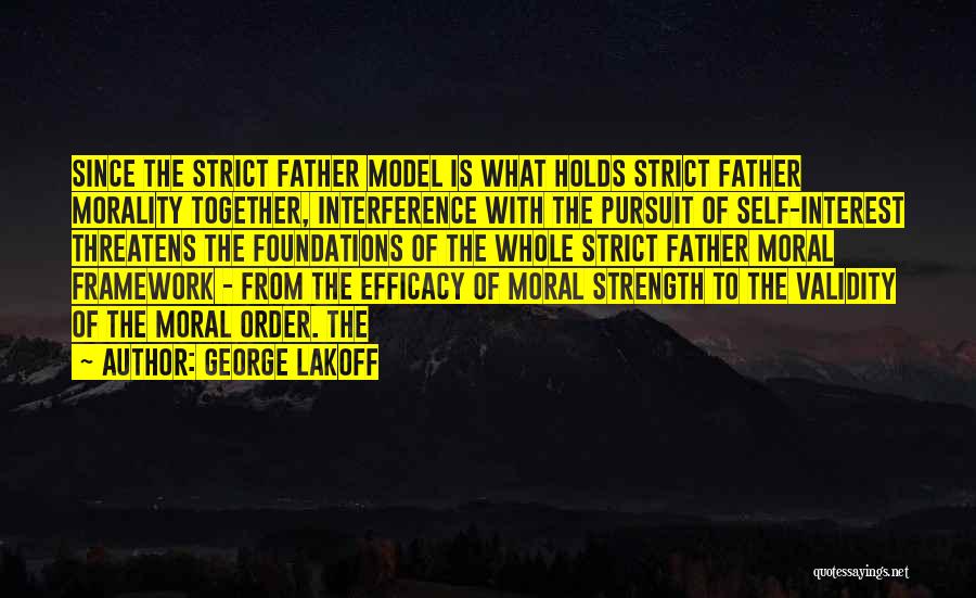 George Lakoff Quotes: Since The Strict Father Model Is What Holds Strict Father Morality Together, Interference With The Pursuit Of Self-interest Threatens The