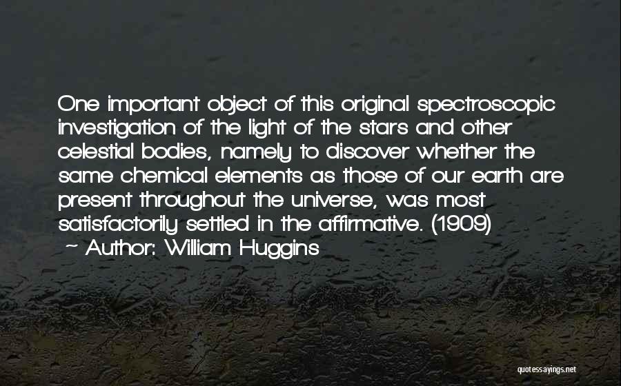 William Huggins Quotes: One Important Object Of This Original Spectroscopic Investigation Of The Light Of The Stars And Other Celestial Bodies, Namely To