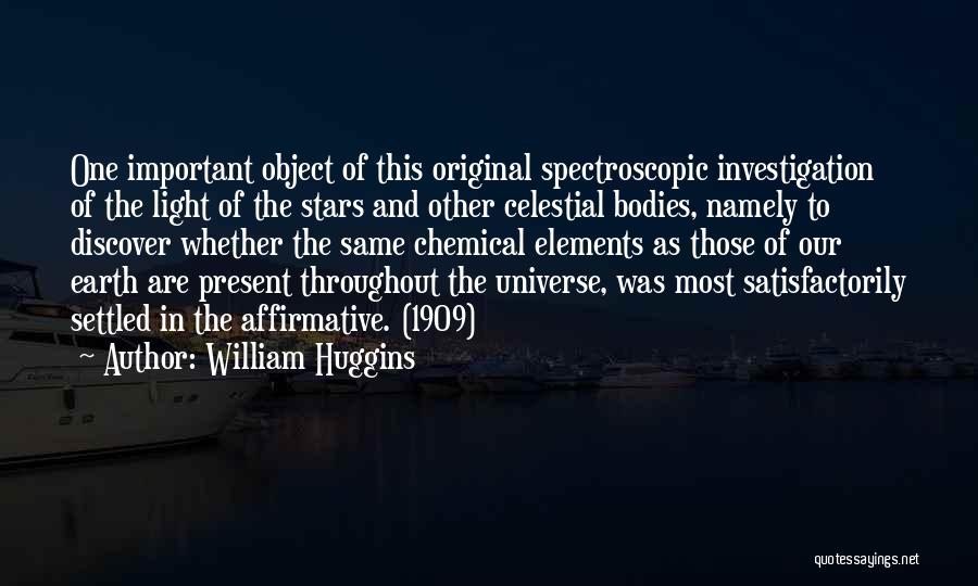 William Huggins Quotes: One Important Object Of This Original Spectroscopic Investigation Of The Light Of The Stars And Other Celestial Bodies, Namely To