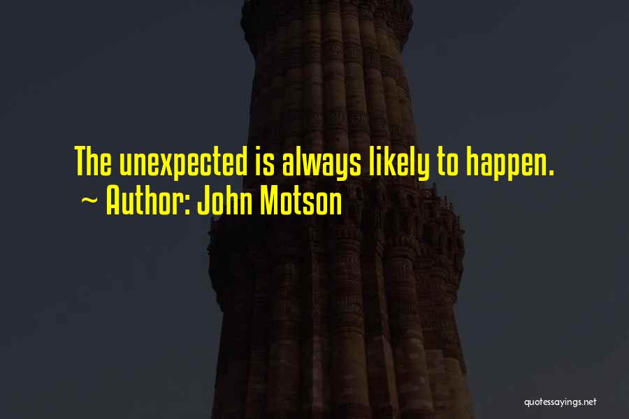 John Motson Quotes: The Unexpected Is Always Likely To Happen.