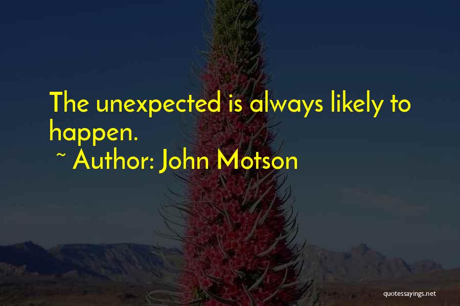 John Motson Quotes: The Unexpected Is Always Likely To Happen.