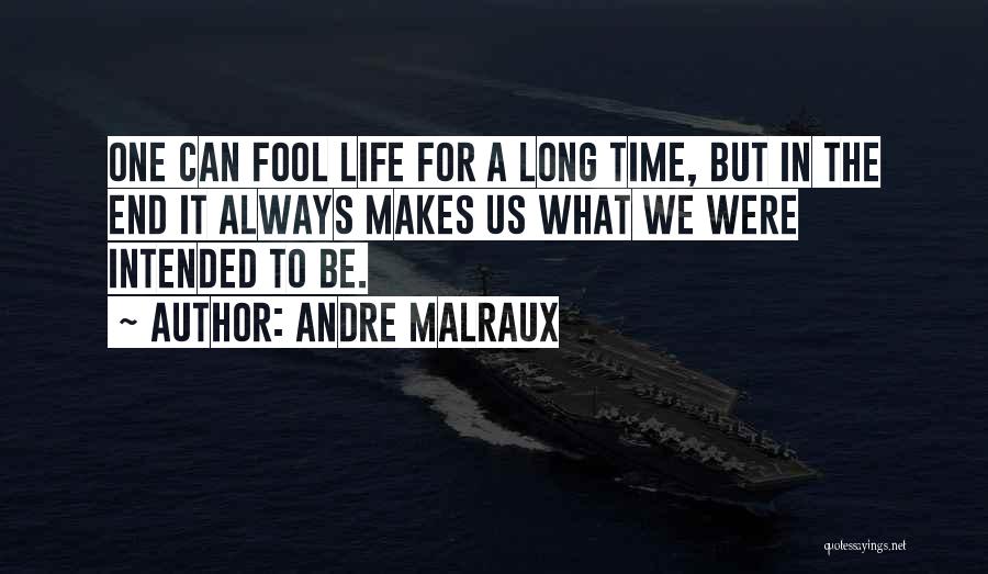 Andre Malraux Quotes: One Can Fool Life For A Long Time, But In The End It Always Makes Us What We Were Intended