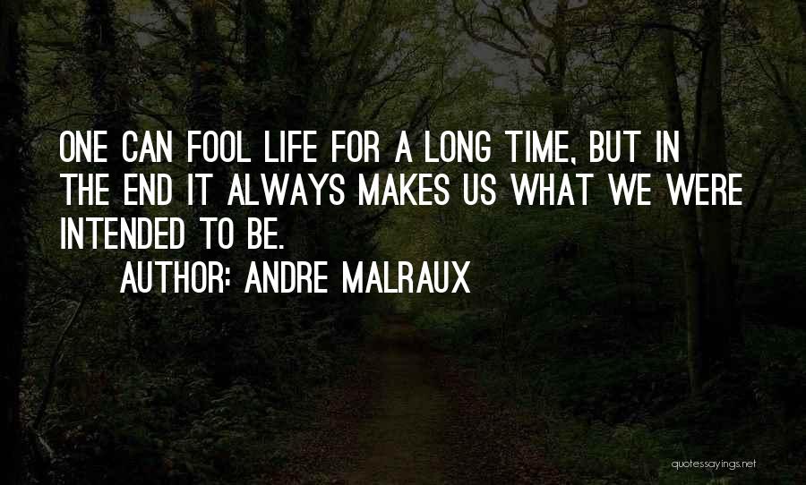 Andre Malraux Quotes: One Can Fool Life For A Long Time, But In The End It Always Makes Us What We Were Intended