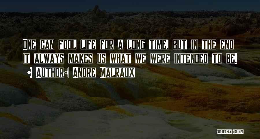 Andre Malraux Quotes: One Can Fool Life For A Long Time, But In The End It Always Makes Us What We Were Intended