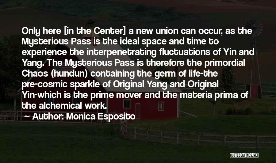 Monica Esposito Quotes: Only Here [in The Center] A New Union Can Occur, As The Mysterious Pass Is The Ideal Space And Time