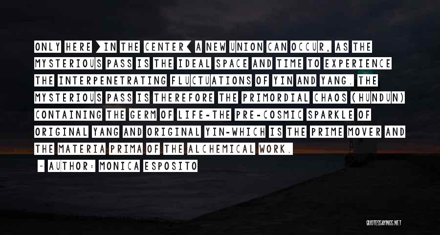 Monica Esposito Quotes: Only Here [in The Center] A New Union Can Occur, As The Mysterious Pass Is The Ideal Space And Time