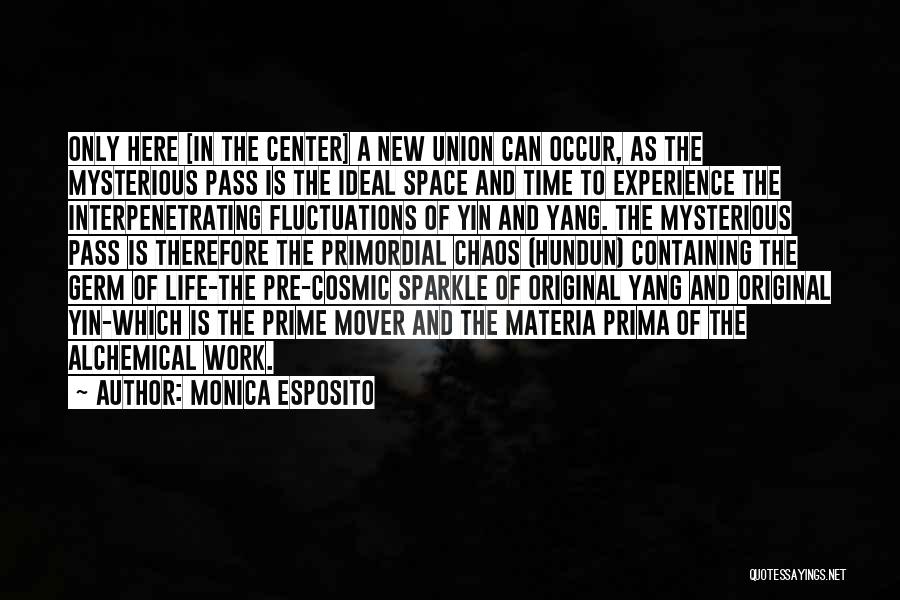 Monica Esposito Quotes: Only Here [in The Center] A New Union Can Occur, As The Mysterious Pass Is The Ideal Space And Time