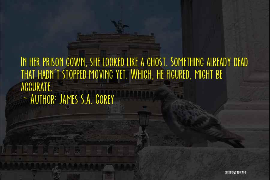 James S.A. Corey Quotes: In Her Prison Gown, She Looked Like A Ghost. Something Already Dead That Hadn't Stopped Moving Yet. Which, He Figured,