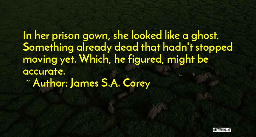 James S.A. Corey Quotes: In Her Prison Gown, She Looked Like A Ghost. Something Already Dead That Hadn't Stopped Moving Yet. Which, He Figured,