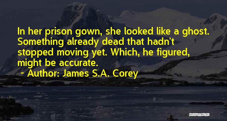 James S.A. Corey Quotes: In Her Prison Gown, She Looked Like A Ghost. Something Already Dead That Hadn't Stopped Moving Yet. Which, He Figured,