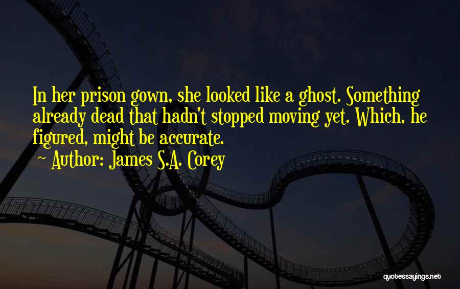 James S.A. Corey Quotes: In Her Prison Gown, She Looked Like A Ghost. Something Already Dead That Hadn't Stopped Moving Yet. Which, He Figured,