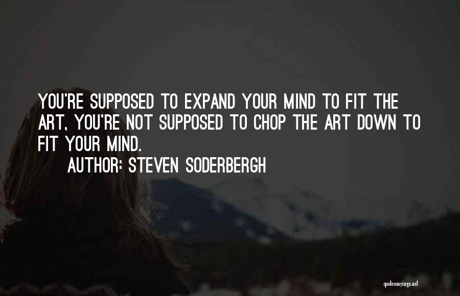 Steven Soderbergh Quotes: You're Supposed To Expand Your Mind To Fit The Art, You're Not Supposed To Chop The Art Down To Fit