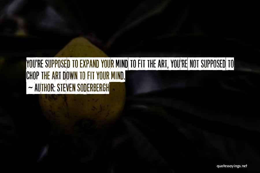 Steven Soderbergh Quotes: You're Supposed To Expand Your Mind To Fit The Art, You're Not Supposed To Chop The Art Down To Fit