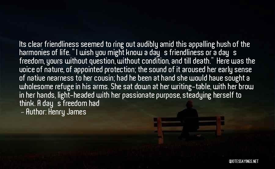 Henry James Quotes: Its Clear Friendliness Seemed To Ring Out Audibly Amid This Appalling Hush Of The Harmonies Of Life. I Wish You