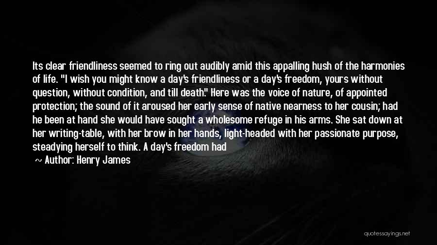 Henry James Quotes: Its Clear Friendliness Seemed To Ring Out Audibly Amid This Appalling Hush Of The Harmonies Of Life. I Wish You