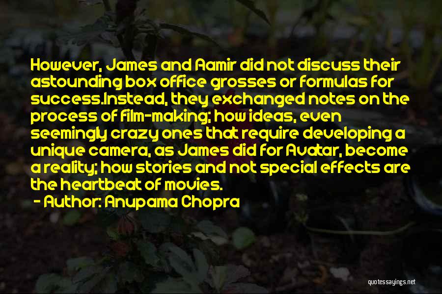 Anupama Chopra Quotes: However, James And Aamir Did Not Discuss Their Astounding Box Office Grosses Or Formulas For Success.instead, They Exchanged Notes On