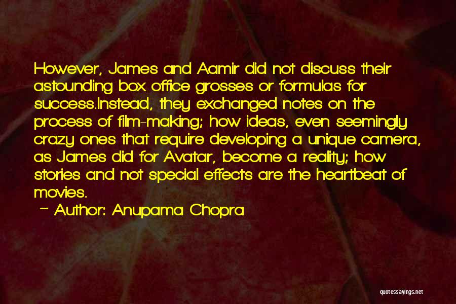 Anupama Chopra Quotes: However, James And Aamir Did Not Discuss Their Astounding Box Office Grosses Or Formulas For Success.instead, They Exchanged Notes On
