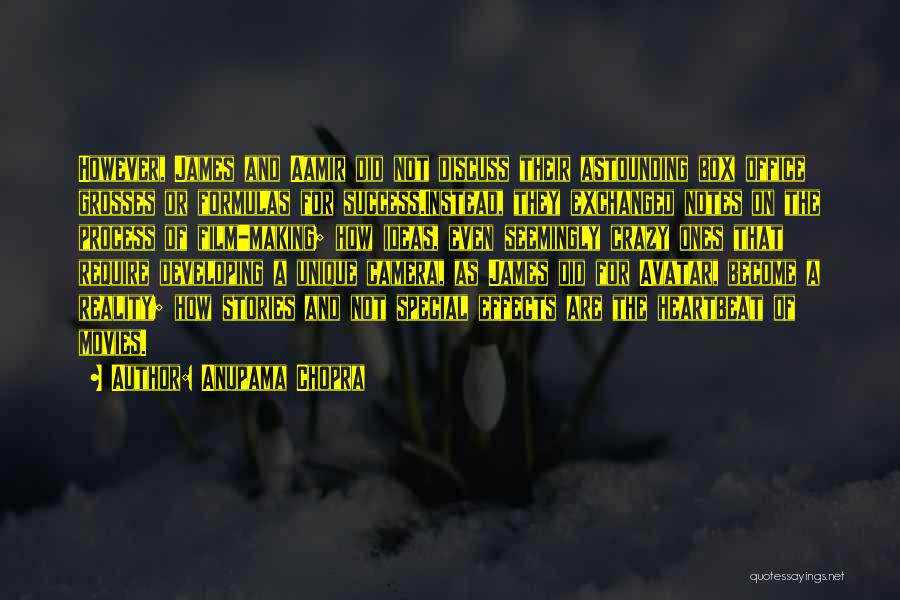 Anupama Chopra Quotes: However, James And Aamir Did Not Discuss Their Astounding Box Office Grosses Or Formulas For Success.instead, They Exchanged Notes On