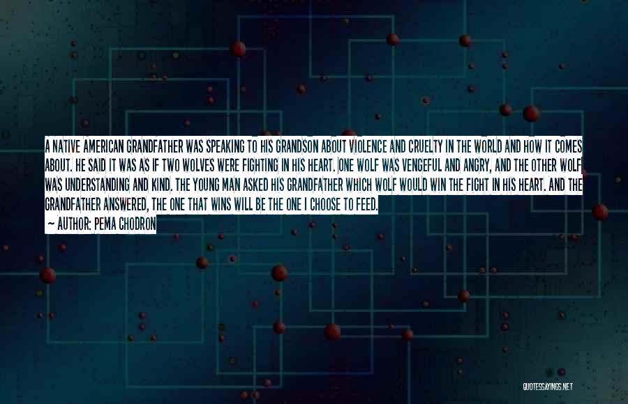 Pema Chodron Quotes: A Native American Grandfather Was Speaking To His Grandson About Violence And Cruelty In The World And How It Comes