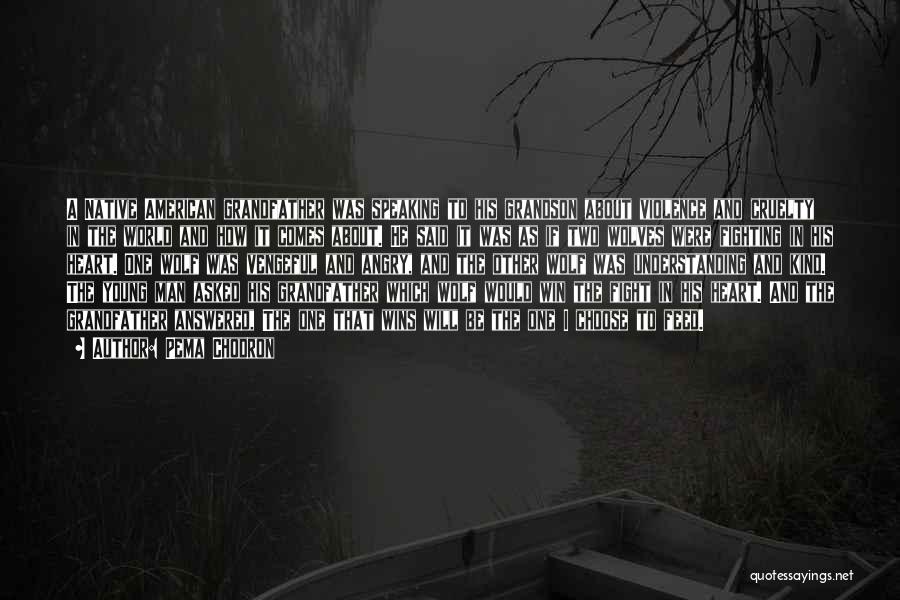 Pema Chodron Quotes: A Native American Grandfather Was Speaking To His Grandson About Violence And Cruelty In The World And How It Comes
