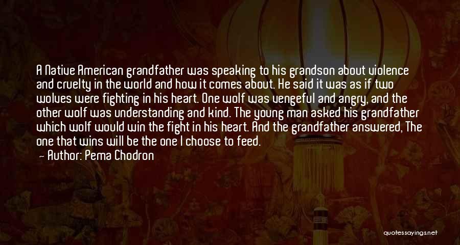 Pema Chodron Quotes: A Native American Grandfather Was Speaking To His Grandson About Violence And Cruelty In The World And How It Comes