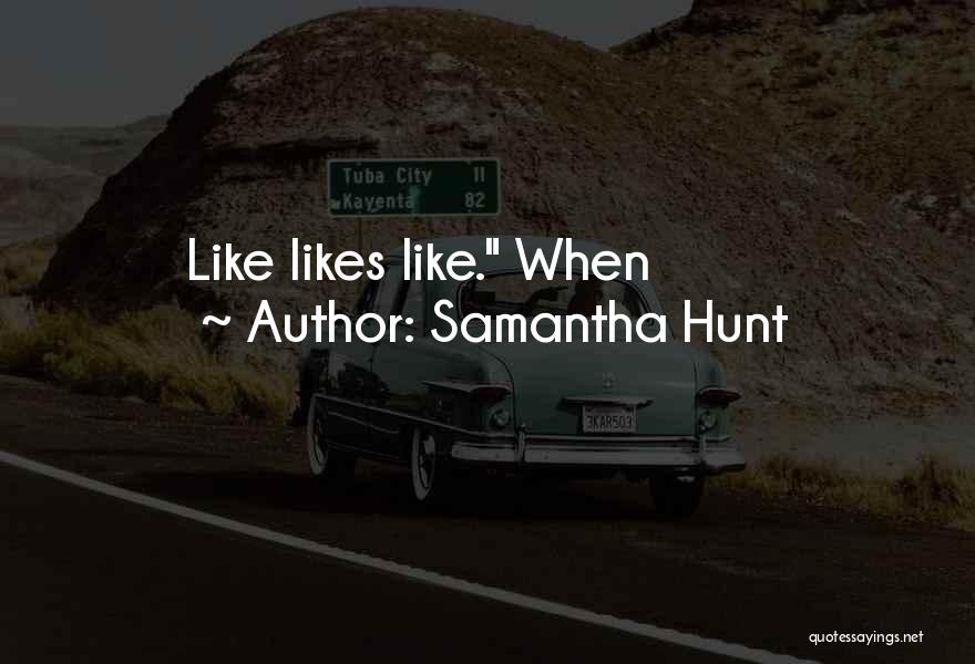 Samantha Hunt Quotes: Like Likes Like. When