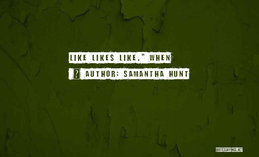Samantha Hunt Quotes: Like Likes Like. When