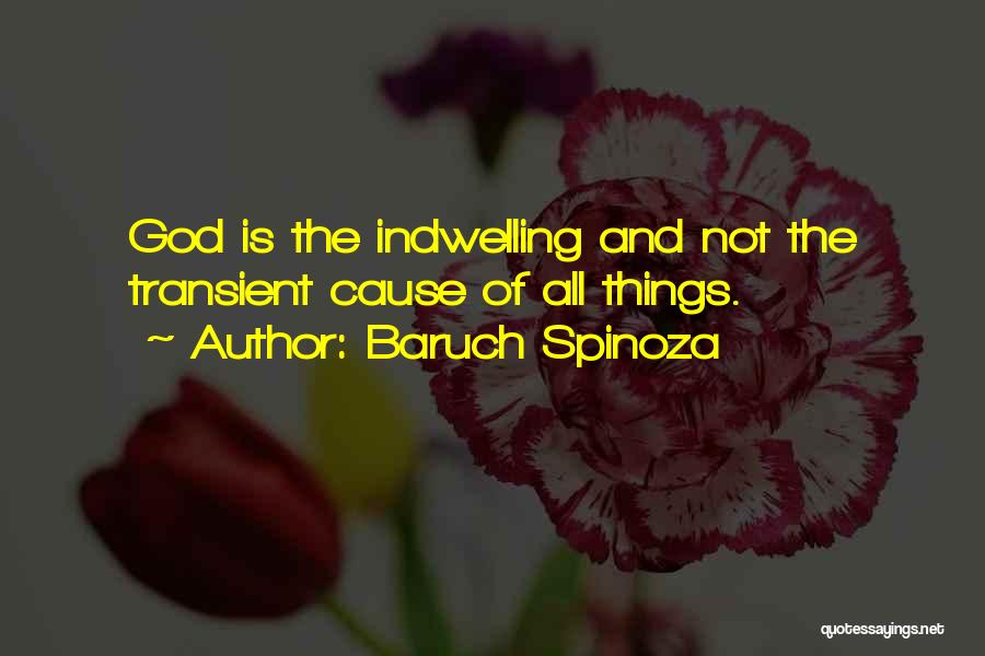 Baruch Spinoza Quotes: God Is The Indwelling And Not The Transient Cause Of All Things.