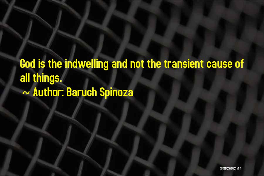 Baruch Spinoza Quotes: God Is The Indwelling And Not The Transient Cause Of All Things.