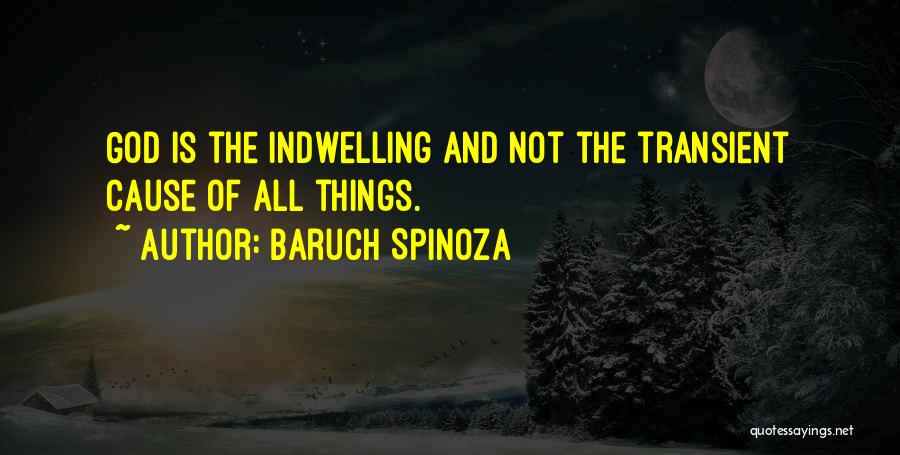 Baruch Spinoza Quotes: God Is The Indwelling And Not The Transient Cause Of All Things.