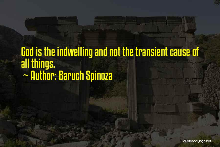 Baruch Spinoza Quotes: God Is The Indwelling And Not The Transient Cause Of All Things.