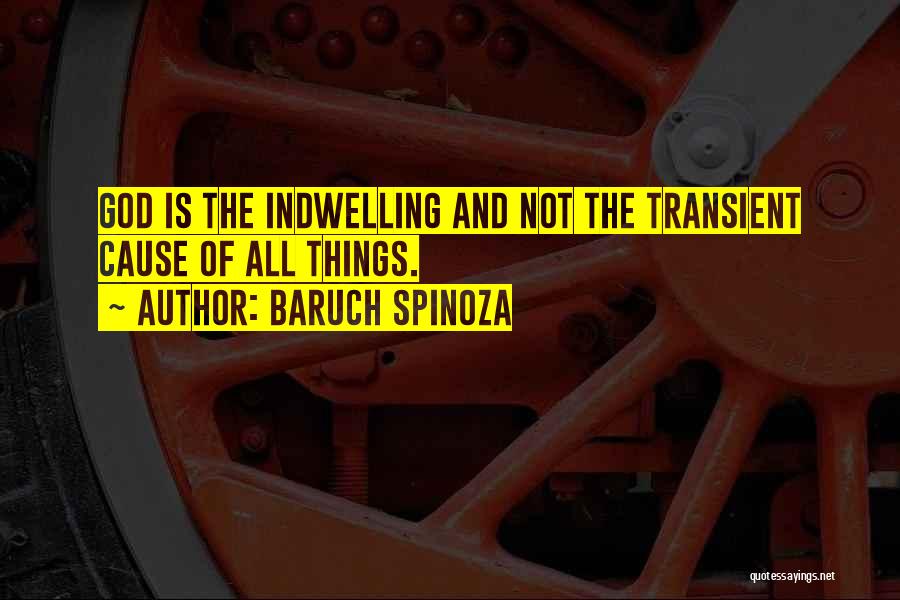 Baruch Spinoza Quotes: God Is The Indwelling And Not The Transient Cause Of All Things.