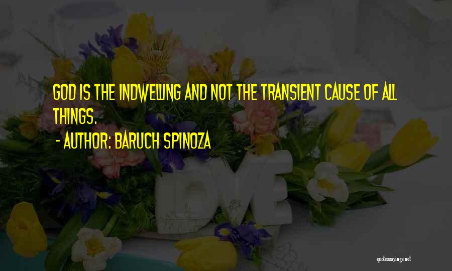 Baruch Spinoza Quotes: God Is The Indwelling And Not The Transient Cause Of All Things.