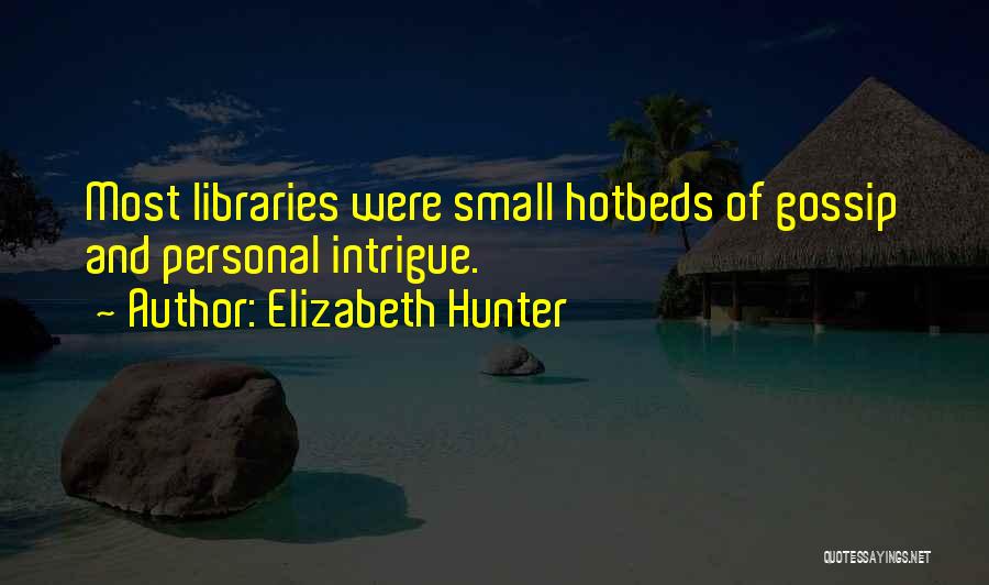 Elizabeth Hunter Quotes: Most Libraries Were Small Hotbeds Of Gossip And Personal Intrigue.