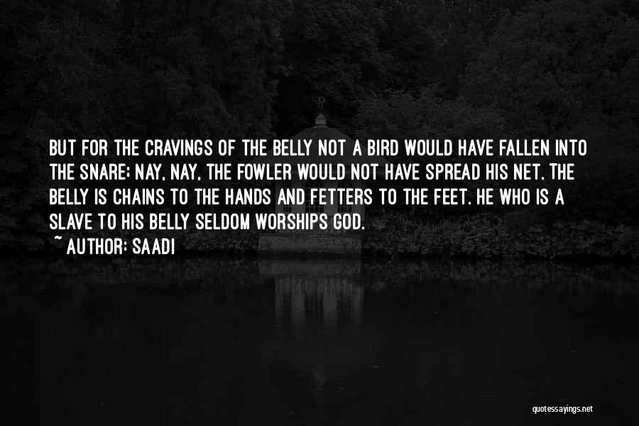 Saadi Quotes: But For The Cravings Of The Belly Not A Bird Would Have Fallen Into The Snare; Nay, Nay, The Fowler
