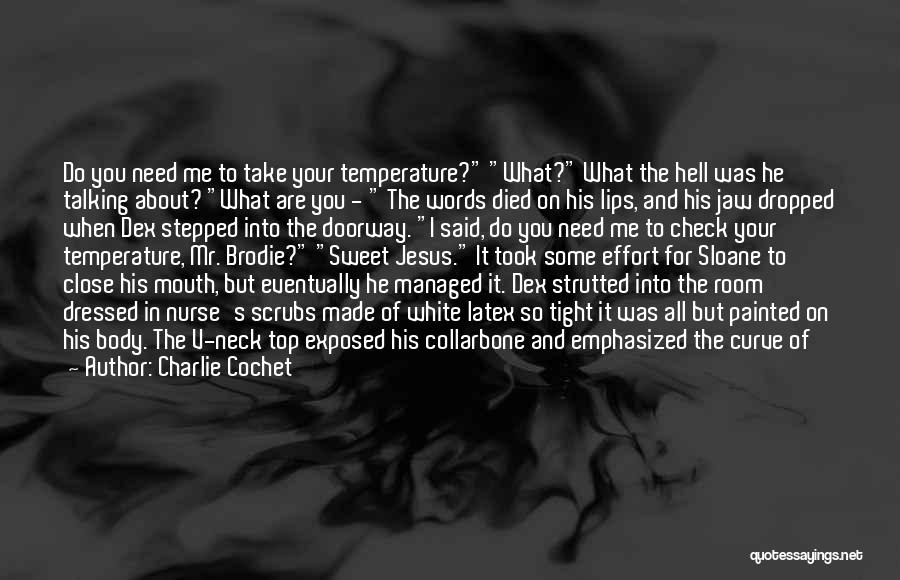 Charlie Cochet Quotes: Do You Need Me To Take Your Temperature? What? What The Hell Was He Talking About? What Are You -
