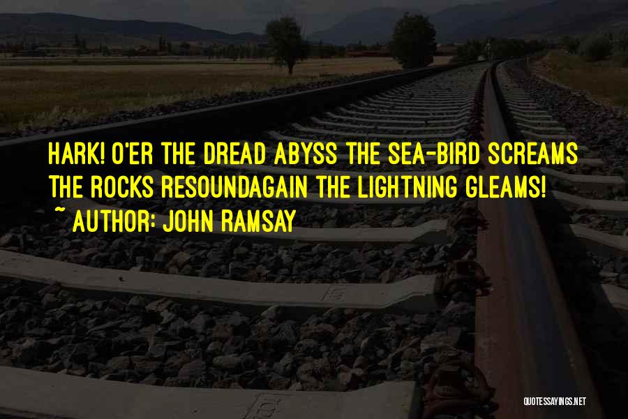 John Ramsay Quotes: Hark! O'er The Dread Abyss The Sea-bird Screams The Rocks Resoundagain The Lightning Gleams!