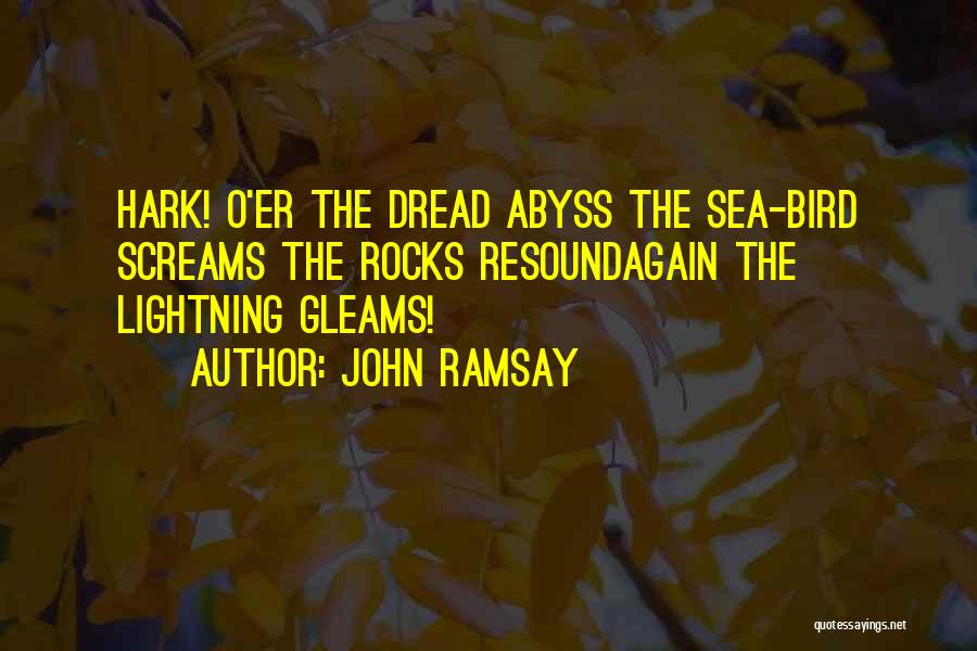 John Ramsay Quotes: Hark! O'er The Dread Abyss The Sea-bird Screams The Rocks Resoundagain The Lightning Gleams!