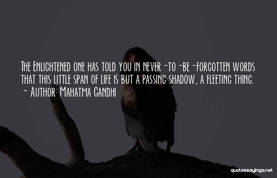 Mahatma Gandhi Quotes: The Enlightened One Has Told You In Never-to-be-forgotten Words That This Little Span Of Life Is But A Passing Shadow,