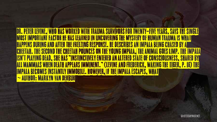Marilyn Van Derbur Quotes: Dr. Peter Levine, Who Has Worked With Trauma Survivors For Twenty-five Years, Says The Single Most Important Factor He Has