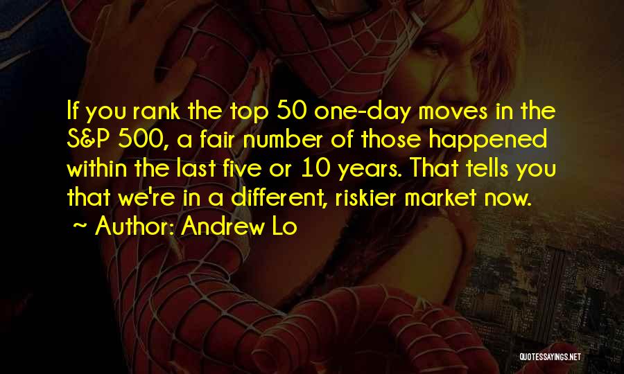 Andrew Lo Quotes: If You Rank The Top 50 One-day Moves In The S&p 500, A Fair Number Of Those Happened Within The