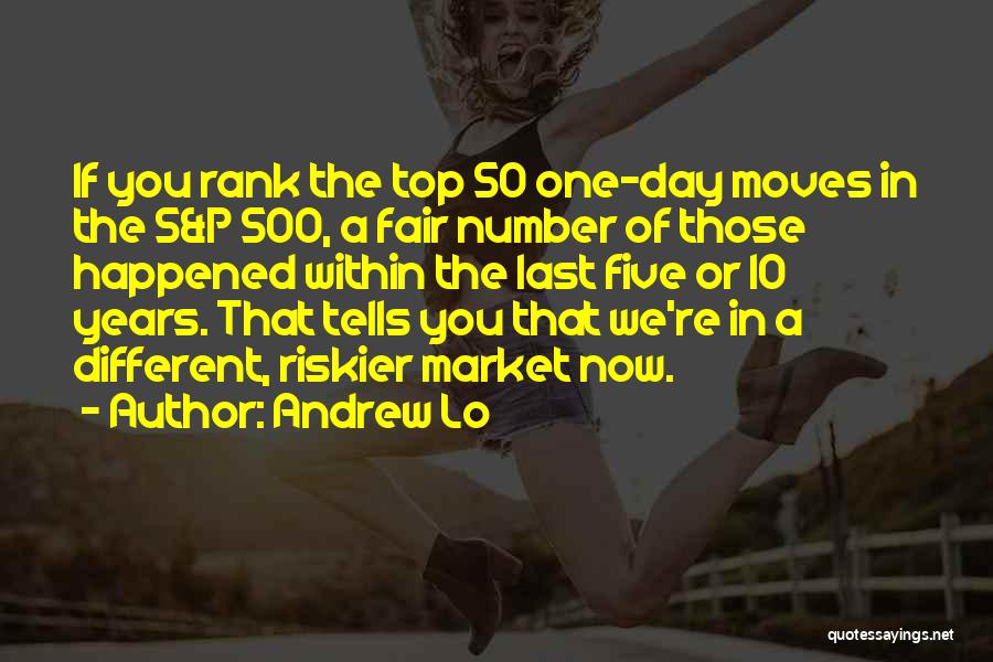 Andrew Lo Quotes: If You Rank The Top 50 One-day Moves In The S&p 500, A Fair Number Of Those Happened Within The